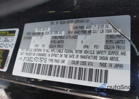 2015 Mazda Mazda5 Touring z USA, uszkodzony, nr VIN JM1CW2CL1F0179719